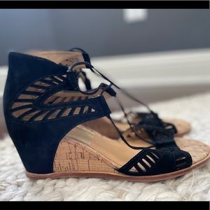 Dolce Vita Black Wedge Sandals